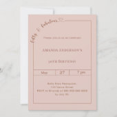 50 and fabulous blush pink birthday einladung (Vorderseite)