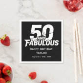 50 and Fabulous Bold Grunge Distressed Birthday Serviette (Beispiel)