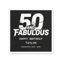 50 and Fabulous Bold Grunge Distressed Birthday