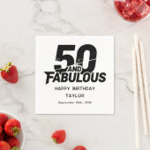 50 and Fabulous Bold Grunge Distressed Black White Serviette (Beispiel)