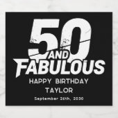 50 and Fabulous Bold Grunge Distressed Custom Schaumweinetikett (Einzelnes Label)