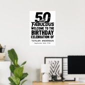 50 and Fabulous Bold Grunge Welcome Celebration Poster (Heimbüro)