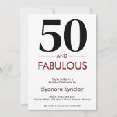 50 And Fabulous Cherry Wine 50th Birthday Einladung (Vorderseite)