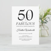 50 and Fabulous Classic Dots 50th Birthday Einladung (Stehend Vorderseite)