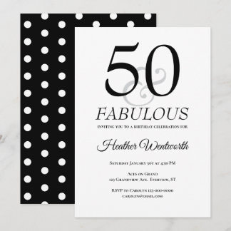 50 and Fabulous Classic Dots 50th Birthday Einladung