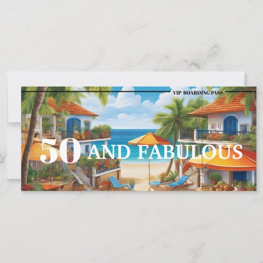 50 and Fabulous Destination Boarding Pass Birthday (Rückseite)