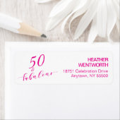 50 and Fabulous Fiftieth Birthday Hot Pink Address (Insitu)