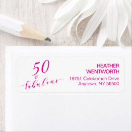 50 and Fabulous Fiftieth Birthday Hot Pink Address
