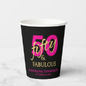 50 and Fabulous Fiftieth Birthday Pappbecher (Rückseite)