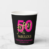 50 and Fabulous Fiftieth Birthday Pappbecher (Vorderseite)
