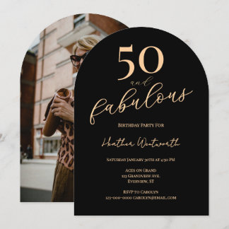 50 and Fabulous Fiftieth Birthday Party Photo Einladung