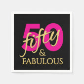 50 and Fabulous Fiftieth Birthday Serviette (Vorderseite)