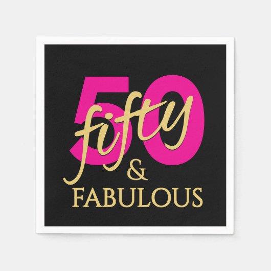 50 and Fabulous Fiftieth Birthday Serviette (Vorderseite)