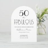 50 and Fabulous Fifty Birthday Invitation Einladung (Stehend Vorderseite)