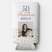 50 and Fabulous Gold Glitter Photo 50th Birthday Selters Dosenkühler (Rückseite)