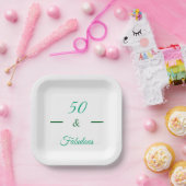 50 and Fabulous Green Birthday Party Plate Pappteller (Party)