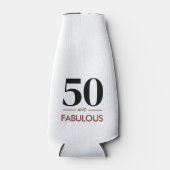 50 And Fabulous Modern Cherry Wine Birthday Saying Flaschenkühler (Vorderseite)