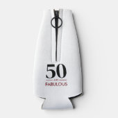 50 And Fabulous Modern Cherry Wine Birthday Saying Flaschenkühler (Rückseite)