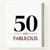 50 And Fabulous Modern Cherry Wine Birthday Saying Notizblock (Rückseite)