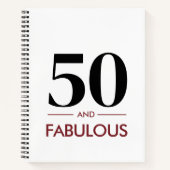 50 And Fabulous Modern Cherry Wine Birthday Saying Notizblock (Vorderseite)