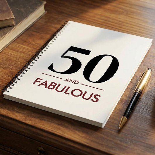 50 And Fabulous Modern Cherry Wine Birthday Saying Notizblock