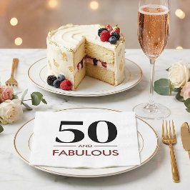 50 And Fabulous Modern Cherry Wine Birthday Saying Serviette