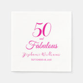 50 and Fabulous Name Date 50th Birthday Party Serviette (Vorderseite)