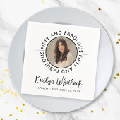 50 and Fabulous Name Date 50th Birthday Party Serviette