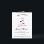 50 and Fabulous Personalised 50th Birthday Folded Einladung<br><div class="desc">50 and Fabulous Personalised 50th Birthday Party Folded Invitation.</div>