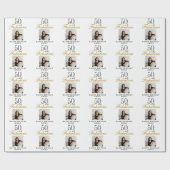 50 and Fabulous Photo 50th Birthday Geschenkpapier (Flach)