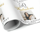 50 and Fabulous Photo 50th Birthday Geschenkpapier (Rolleneckpunkt)