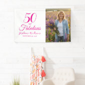 50 and Fabulous Photo 50th Birthday Party Banner (Insitu)