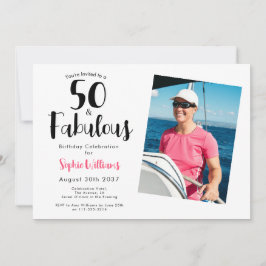 50 and Fabulous Photo 50th Birthday Party Einladung