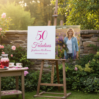 50 and Fabulous Photo 50th Birthday Party Poster