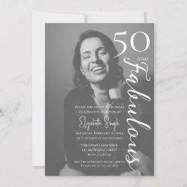 50 and Fabulous Photo Birthday Party Invitation  Karte