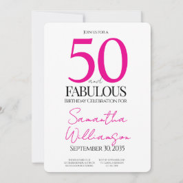 50 and Fabulous Pink | 50th Birthday Elegant  Einladung