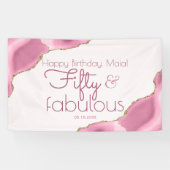 50 and Fabulous Pink Gold 50th Birthday Banner (Horizontal)