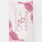 50 and Fabulous Pink Gold 50th Birthday Banner (Vertikal)