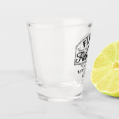 50 and Fabulous Rustic Script & Elegant Line Art Schnapsglas (Links)