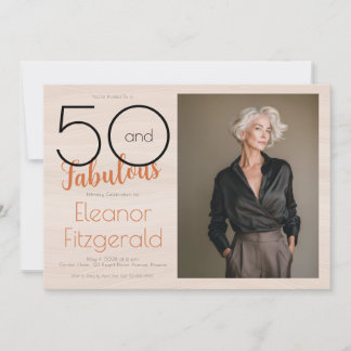 50 and Fabulous Terracotta 50th Birthday Party  Einladung