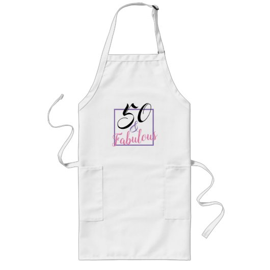 50 And Fabulous Themed 50th Birthday Party Apron Lange Schürze (Vorne)