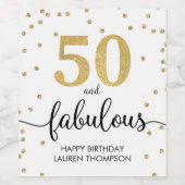 50 and Fabulous wine Sparkling Wine label white &  Weinetikett (Einzelnes Label)