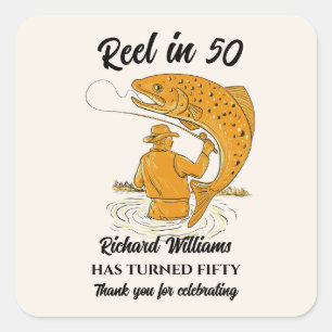 50 Angeln Vintager Männer zum 50. Geburtstag Quadratischer Aufkleber
