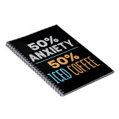 50% Angst 50% Eiskaffee Notizblock (Rechte Seite)