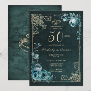 50 Aniversario Floral Vintage Einladung