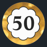 50 - Aufkleber mit goldenen Zahlen<br><div class="desc">Ornaart Design. 50 - Aufkleber mit goldenen Zahlen</div>