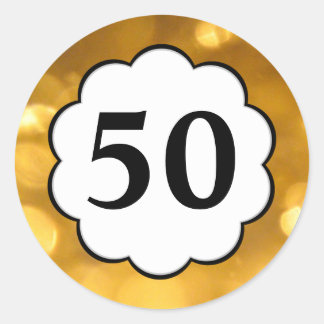 50 - Aufkleber mit goldenen Zahlen