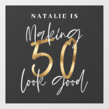 50 aussehen gut schwarz Gold Geburtstagsparty