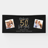 50 aussehen gut schwarz und gold Geburtstag Banner (Horizontal)