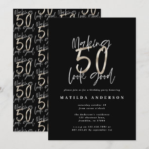 50 aussehen lassen, elegant silberner Geburtstag